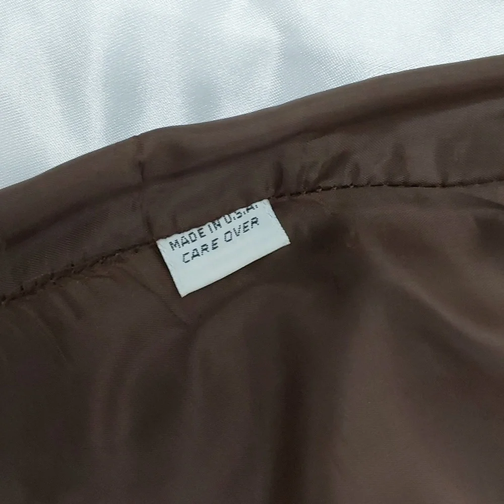 Ann Taylor Leather Mini Skirt Chocolate Brown, Fully Lined, Darted, Size 6 - Picture 13 of 15